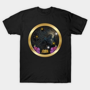 Aquarius Woman Encapsulated in the Universe of Stars T-Shirt